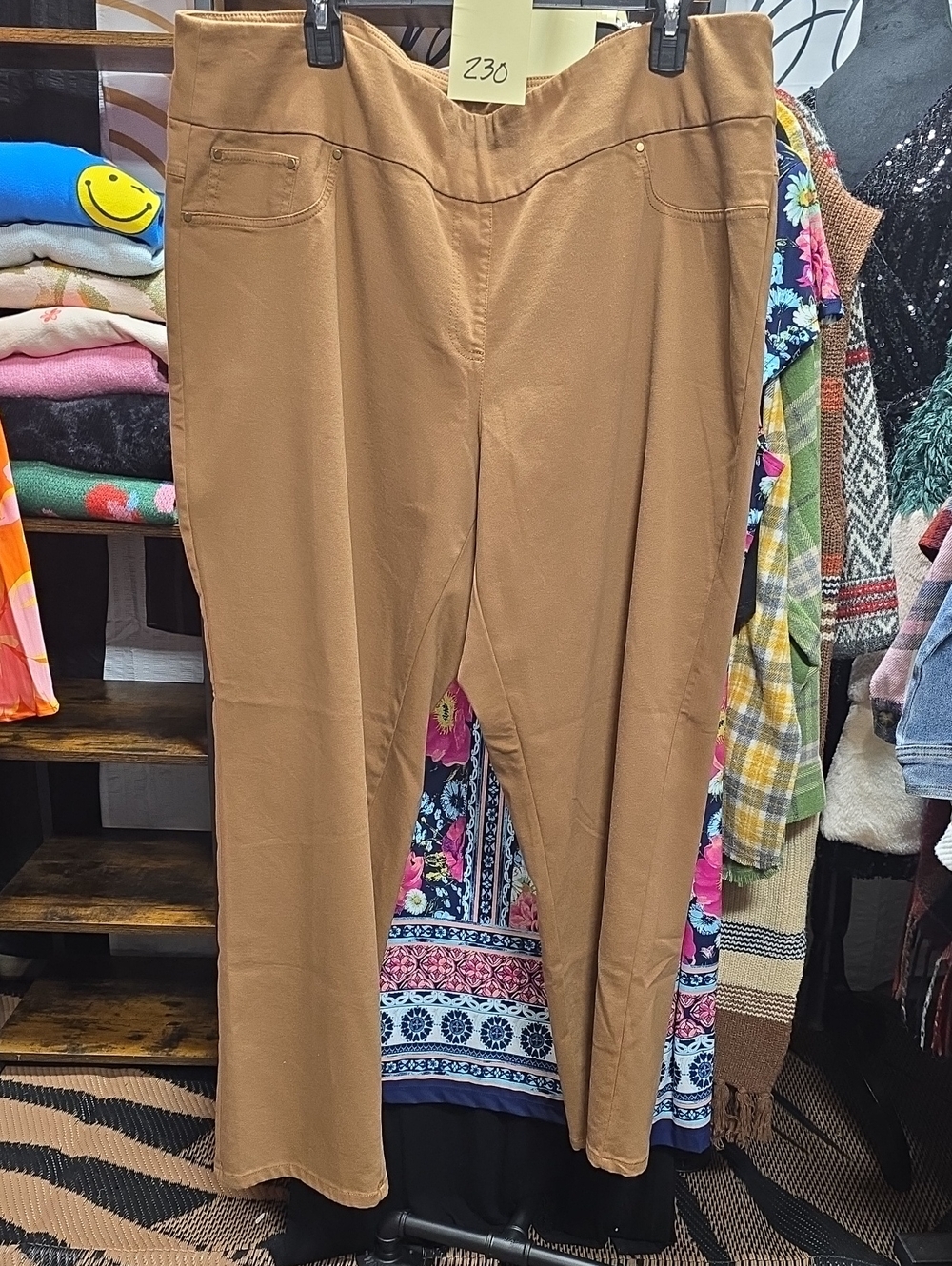 230 Ruby Rd. Straight-Leg Pull-On Pants in Camel